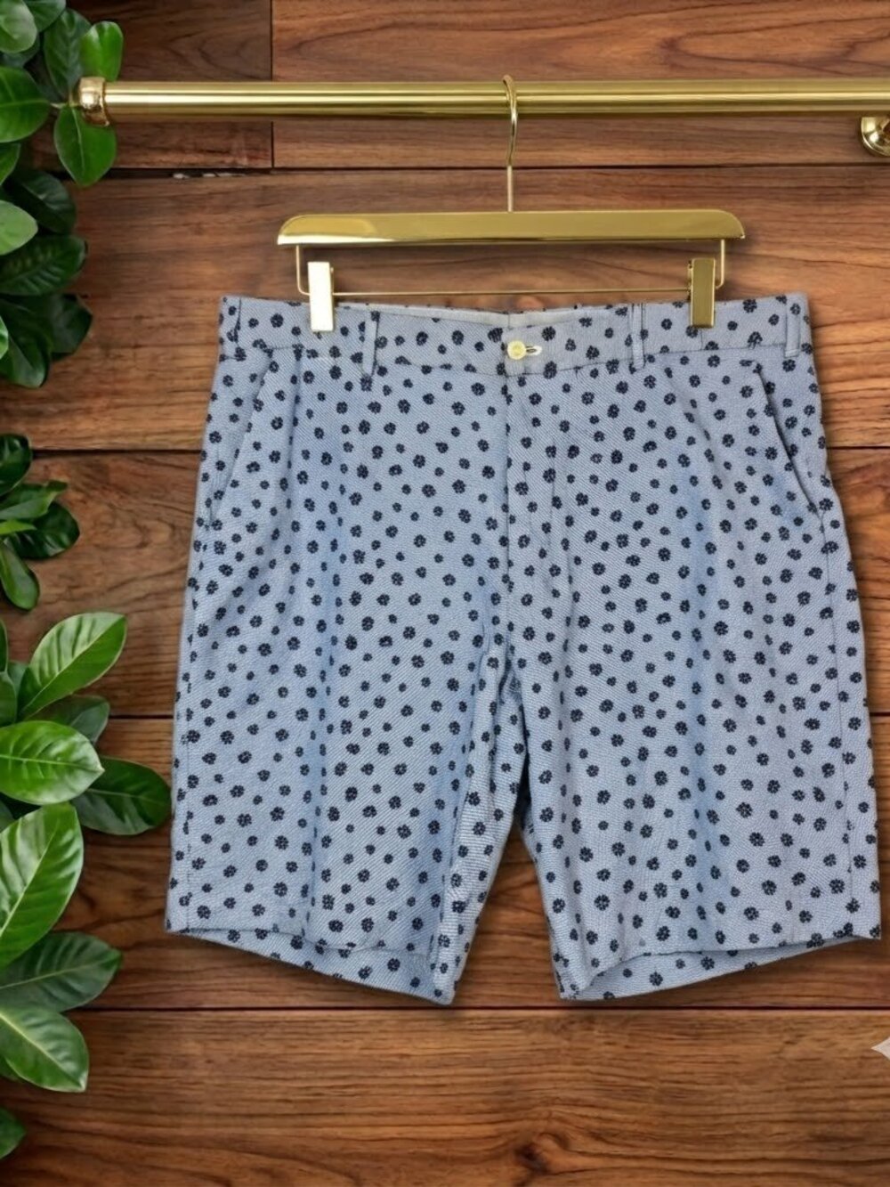 Polo Ralph Lauren Ladybug Print Shorts Men 40 Light Blue Critter Chino Stretch